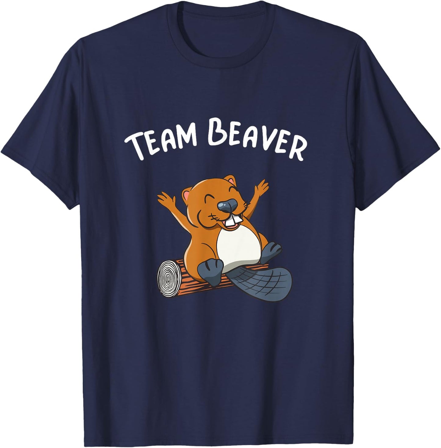 Team Beaver Rodent Cute Animal Funny Beaver T-Shirt - T-Shirt | Navy