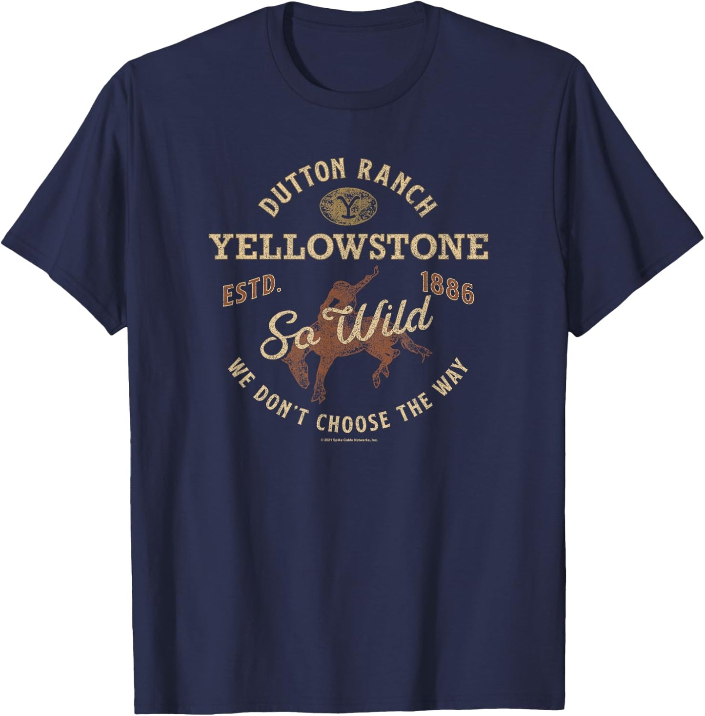 Yellowstone Dutton Ranch So Wild Logo , black T-Shirt - T-Shirt | Navy