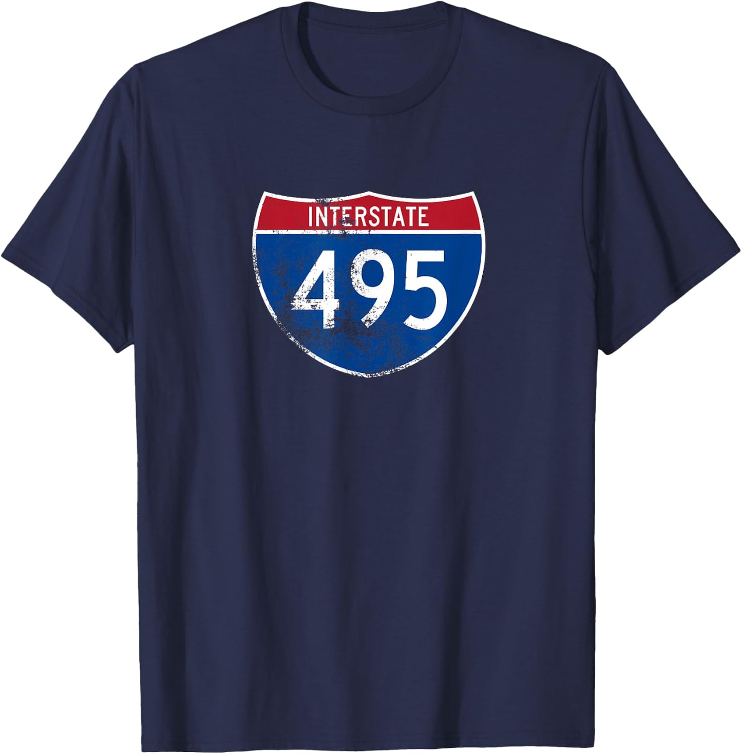 Vintage Interstate I-495 T-Shirt - T-Shirt | Navy