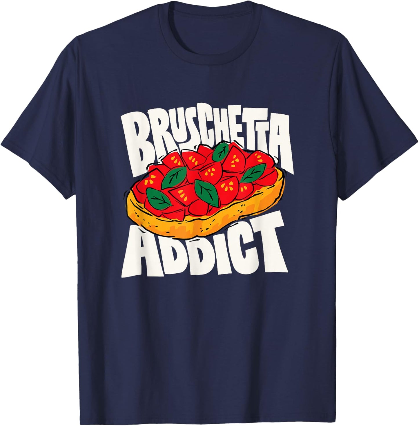 Bruschetta Lover Retro Graphic T-Shirt - T-Shirt | Navy