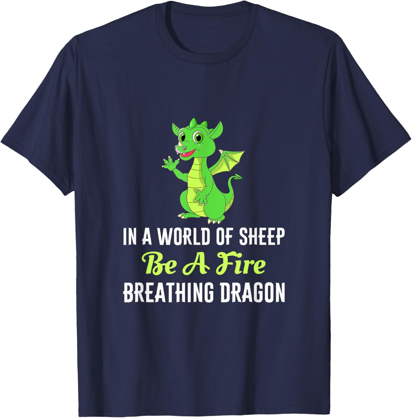 Dragons Mythical Creature Fire Breathing Dragon T-Shirt - T-Shirt | Navy