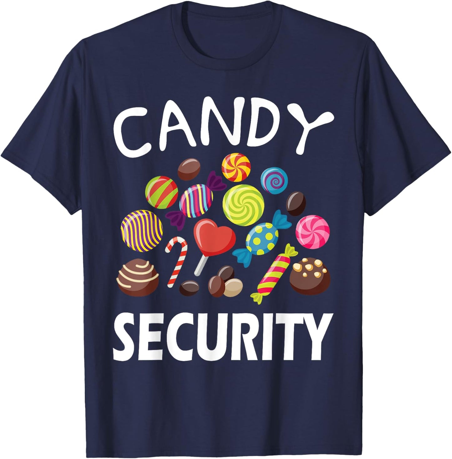 Candy Security Halloween Costume Party , black, S T-Shirt - T-Shirt | Navy
