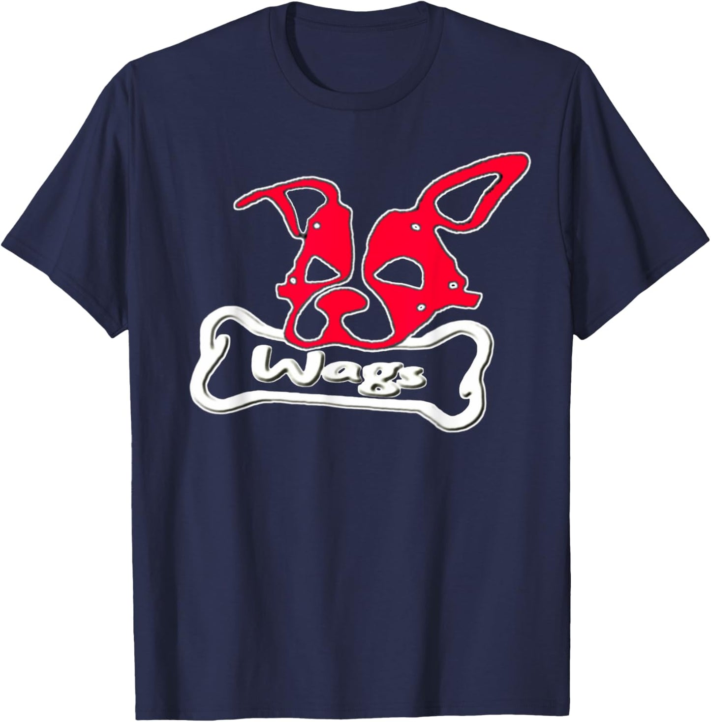 Red Human Pup Play Mask, Wags BDSM Gear Puppy Fetish Hood T-Shirt - T-Shirt | Navy