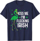 Funny Kiss Me I'm Flocking Irish Flamingo St Patricks Day T-Shirt - T-Shirt | Navy