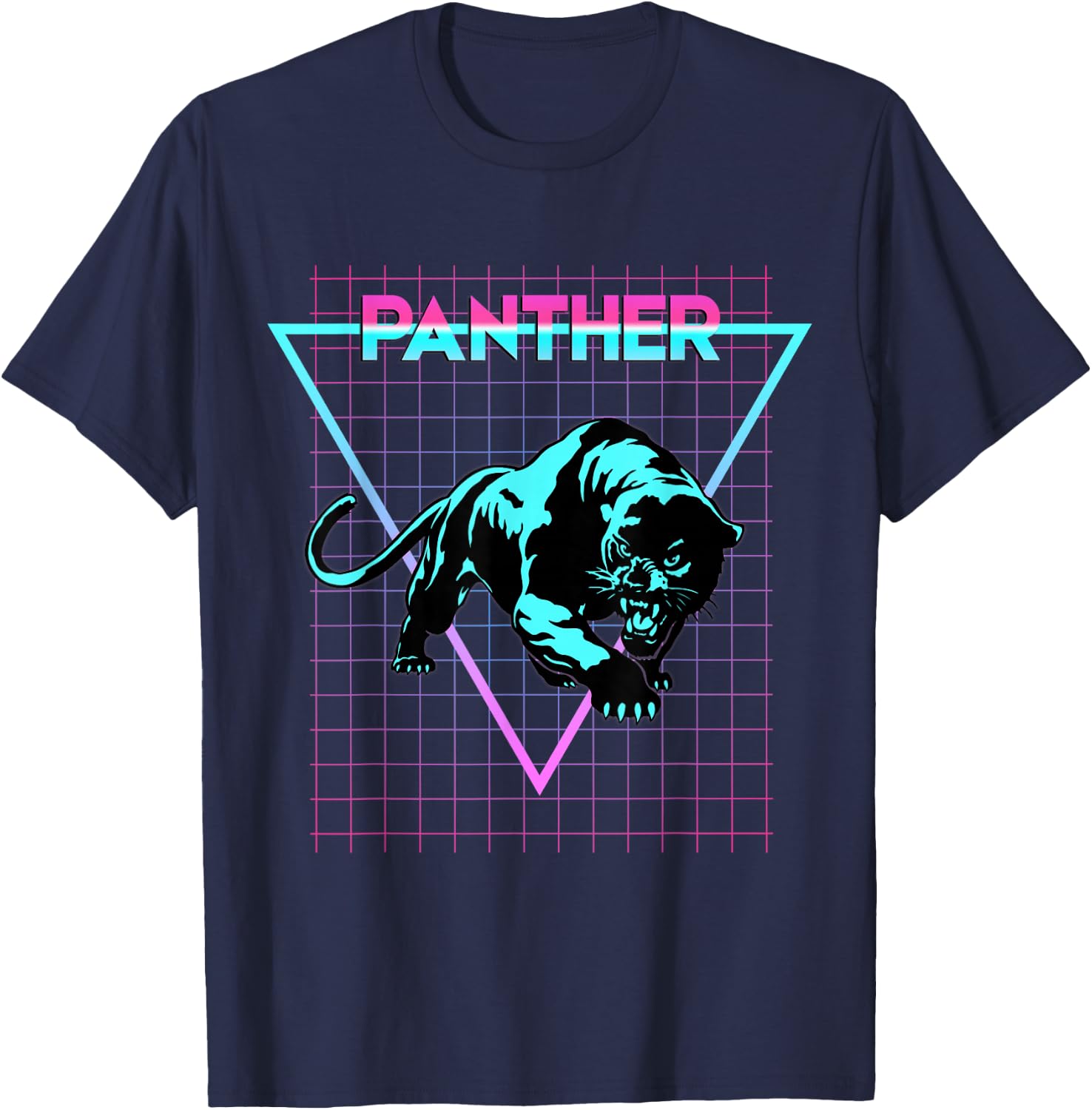 Panther Aesthetic Retro Black Panther T-Shirt - T-Shirt | Navy