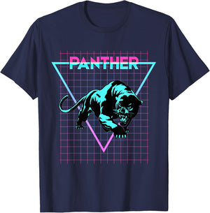 Panther Aesthetic Retro Black Panther T-Shirt - T-Shirt | Navy