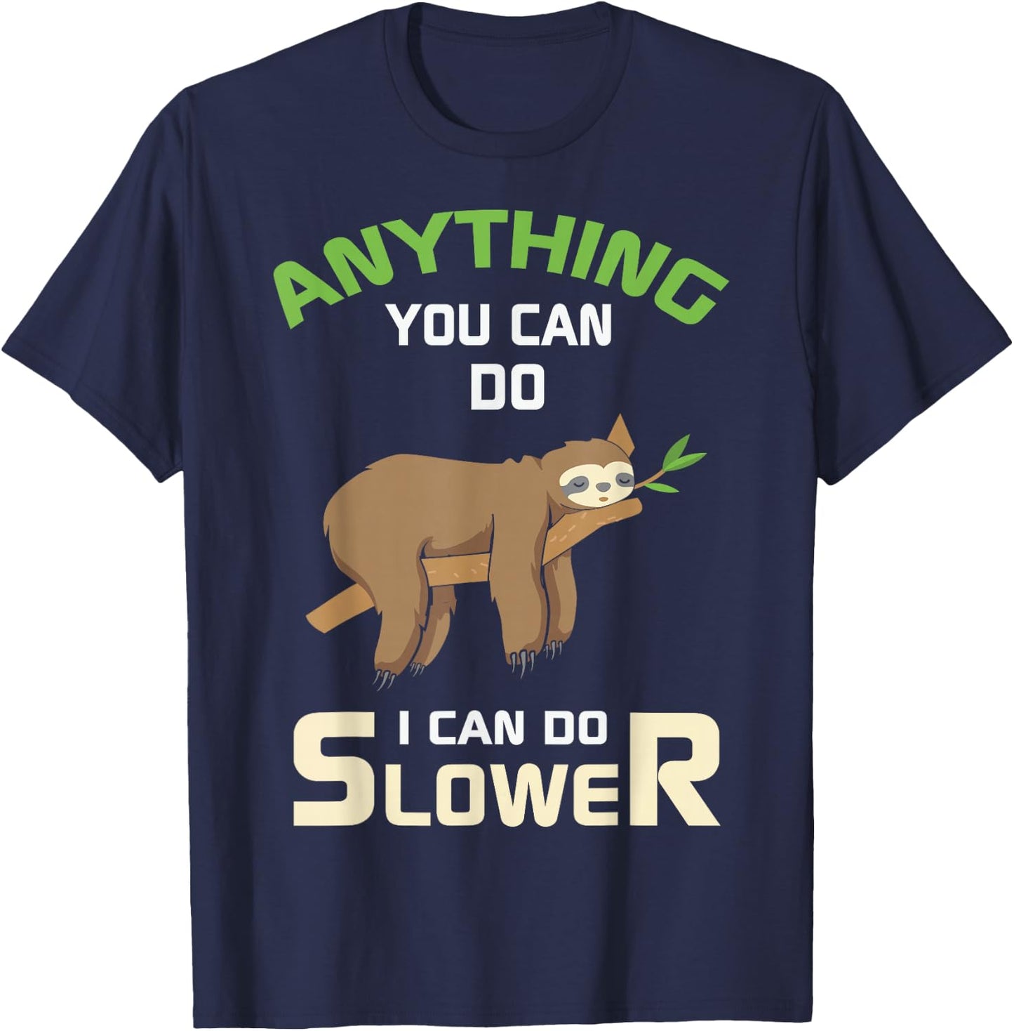 Lazy Sloth Funny Pajama Men Women Kids Nap Tired Sleep T-Shirt - T-Shirt | Navy