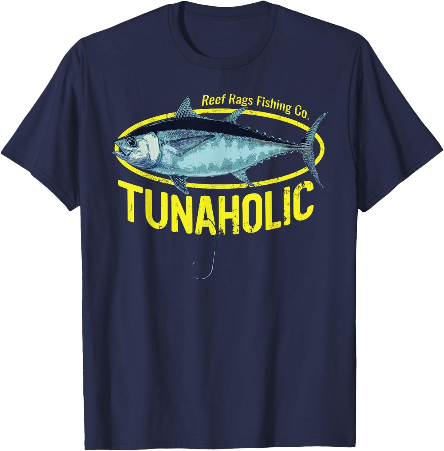 Reef Rags Tunaholic Deep Sea Saltwater Tuna Fishing T-Shirt - T-Shirt | Navy
