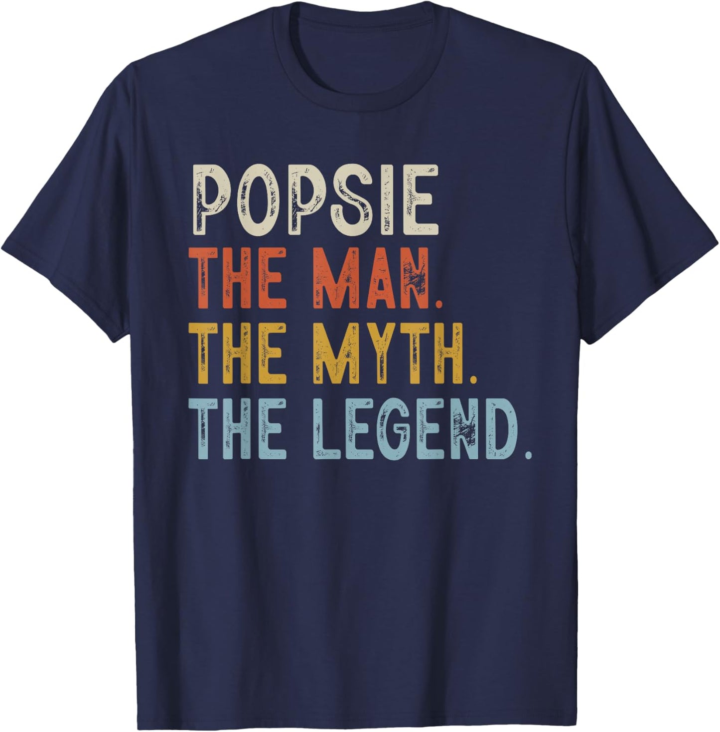 POPSIE The Grandpa The Myth The Legend Fathers Day Vintage T-Shirt - T-Shirt | Navy
