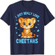 Cute Cheetah Wildlife Boys Toddler Kids T-Shirt - T-Shirt | Navy