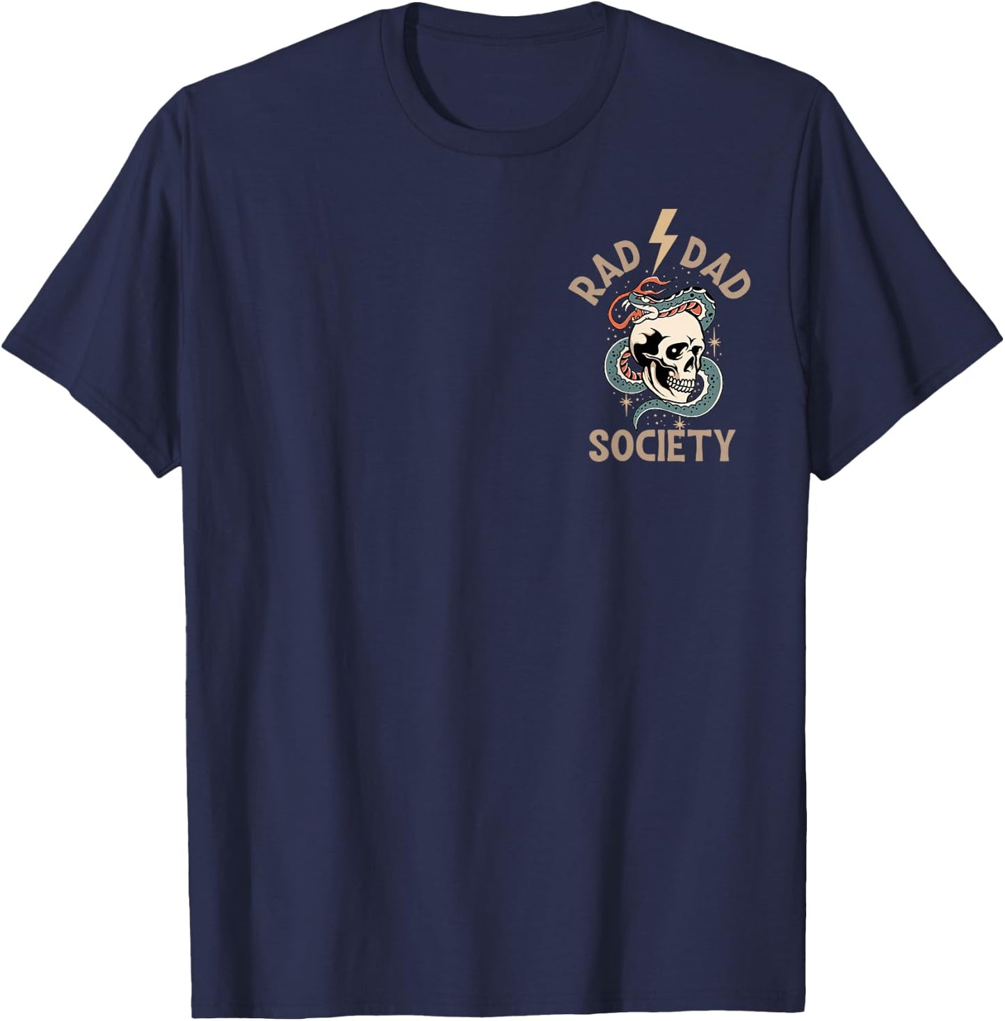 (2 Sided) Rad Dad Society Father's Day Family Matching T-Shirt - T-Shirt | Navy