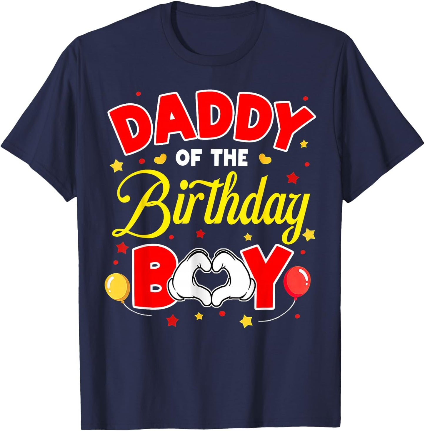 Daddy of The Birthday Boy Matching Family Birthday Party T-Shirt - T-Shirt | Navy