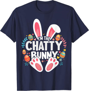 I'm The Chatty Bunny Matching Easter Family T-Shirt - T-Shirt | Navy