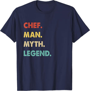 Funny Chef Gifts Chef Man Myth Legend T-Shirt - T-Shirt | Navy