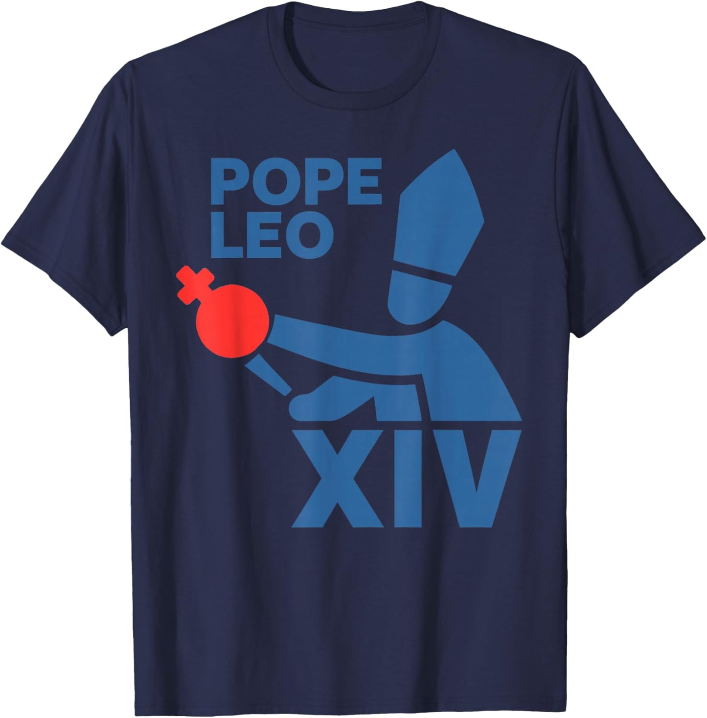 Da Pope Leo XIV Baseball Pope Leo XIV Pope Chicago T-Shirt - T-Shirt | Navy