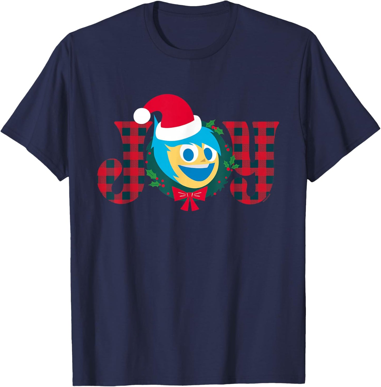 Disney and Pixar’s Inside Out 2 Christmas Holiday Santa Joy T-Shirt - T-Shirt | Navy