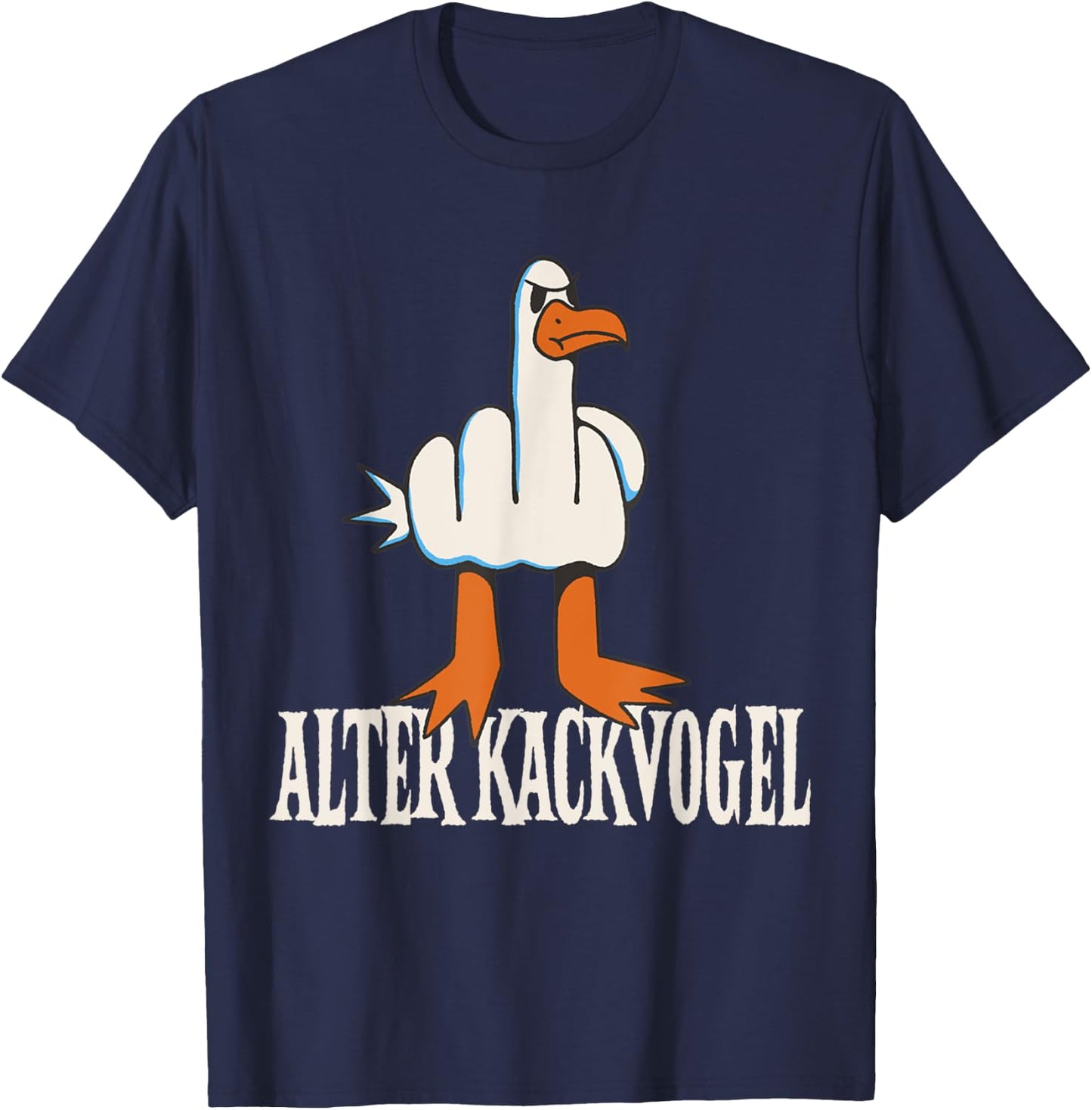 Old Kackbird Grummelige Seagull Funny Seagull , black T-Shirt - T-Shirt | Navy