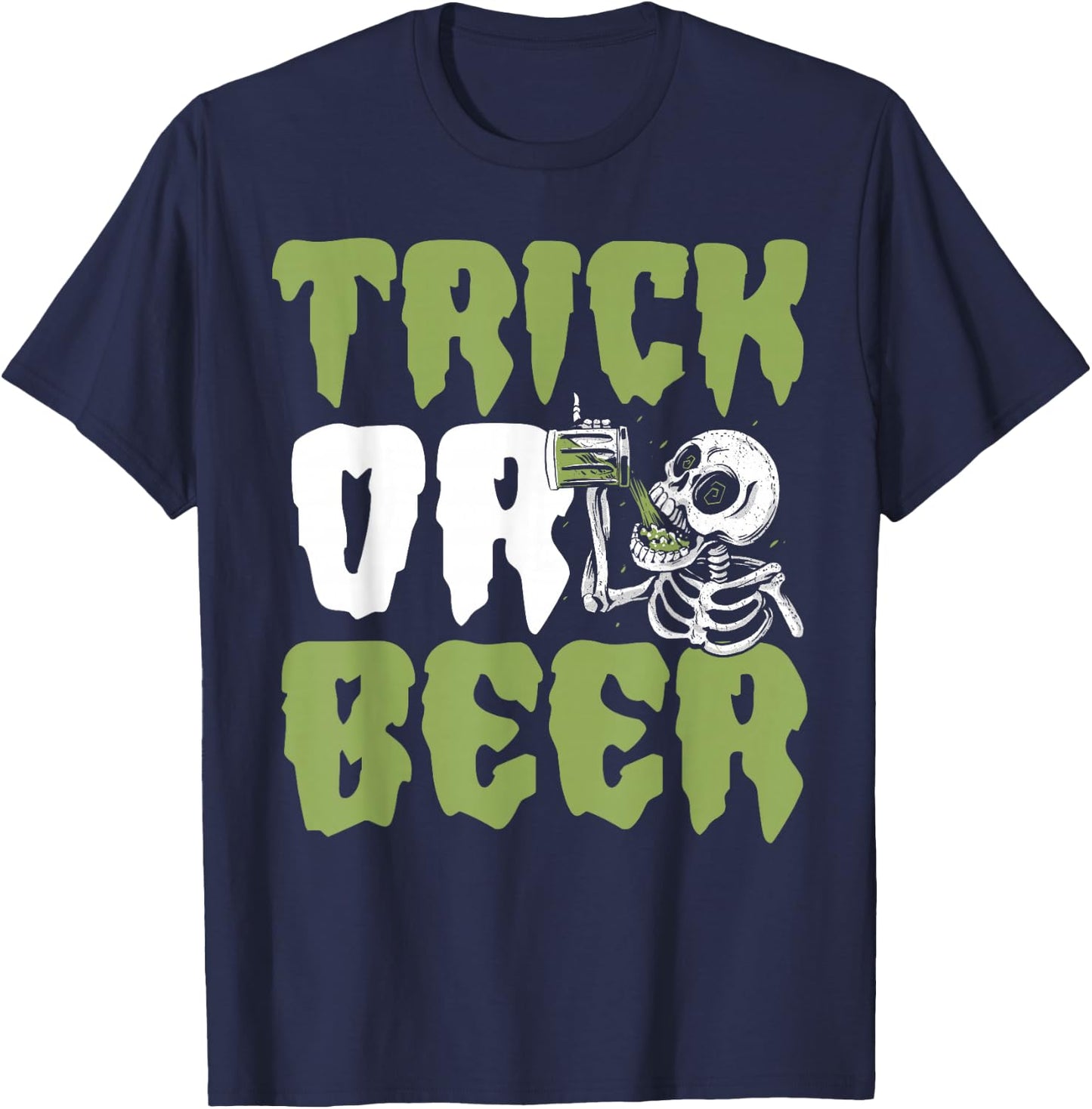 Trick or Beer Halloween T-Shirt - T-Shirt | Navy