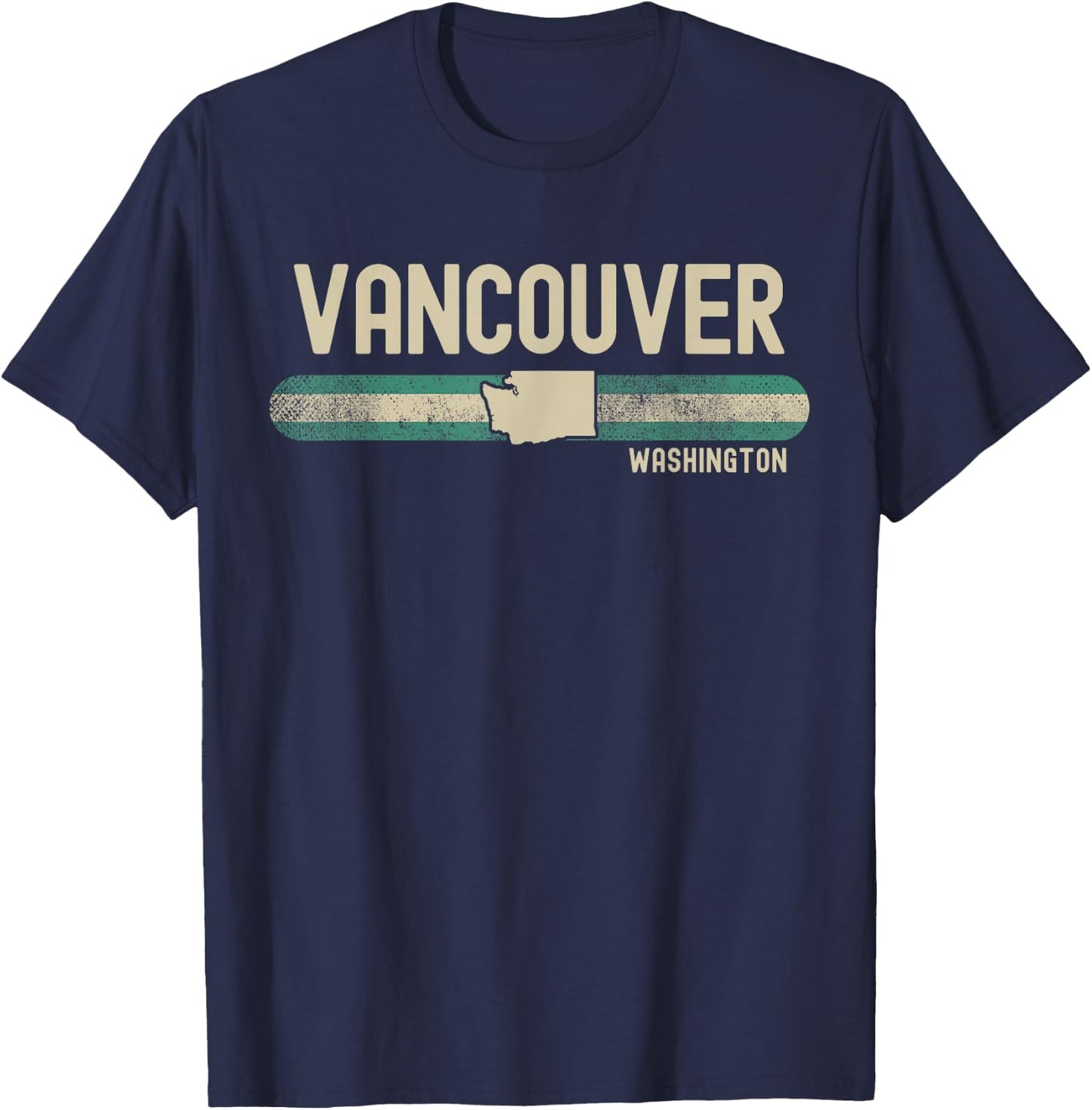 Vancouver WA | Washington | Travel & 80s Style T-Shirt - T-Shirt | Navy