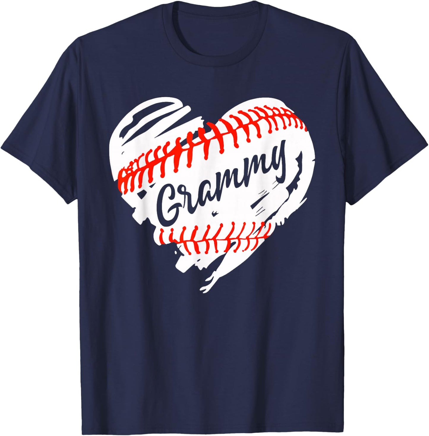 Baseball Heart Baseball Grammy Women Softball Mom Short T-Shirt - T-Shirt | Navy