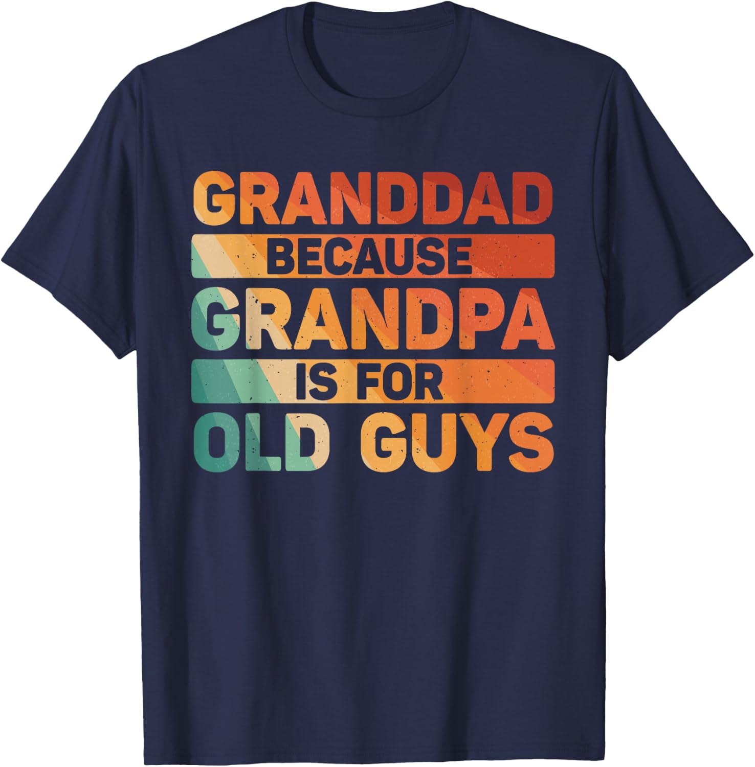 Granddad Art For Grandpa From Grandkids Fathers Day Granddad T-Shirt - T-Shirt | Navy