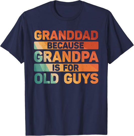 Granddad Art For Grandpa From Grandkids Fathers Day Granddad T-Shirt - T-Shirt | Navy