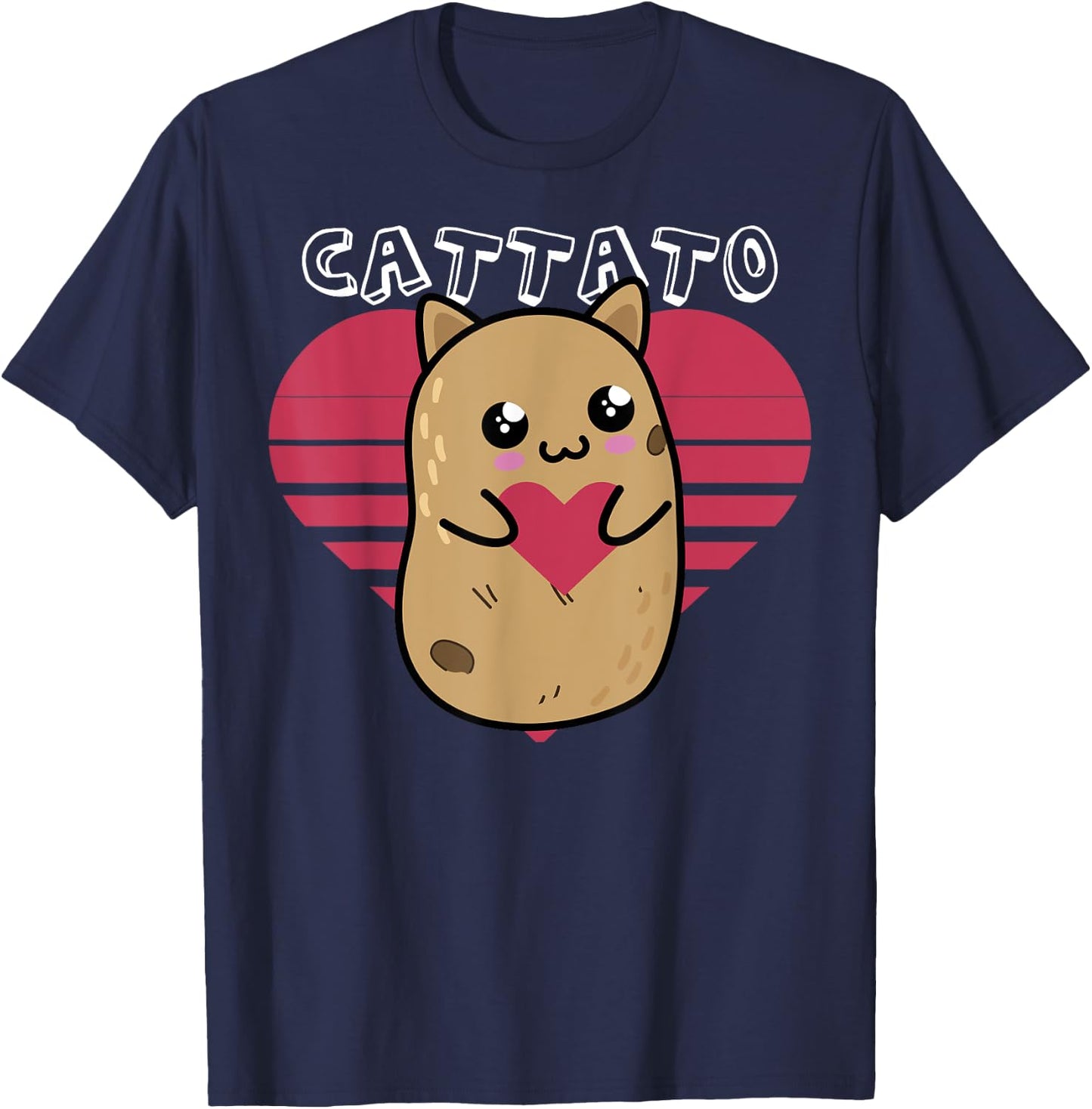 Cat Potato Cattato Hilarious Novelty design Women T-Shirt - T-Shirt | Navy