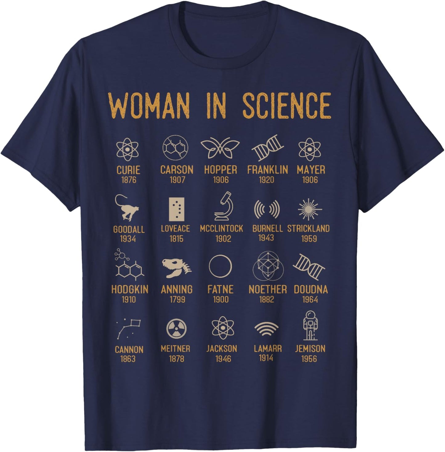 Women In Science, History Of Science T-Shirt - T-Shirt | Navy