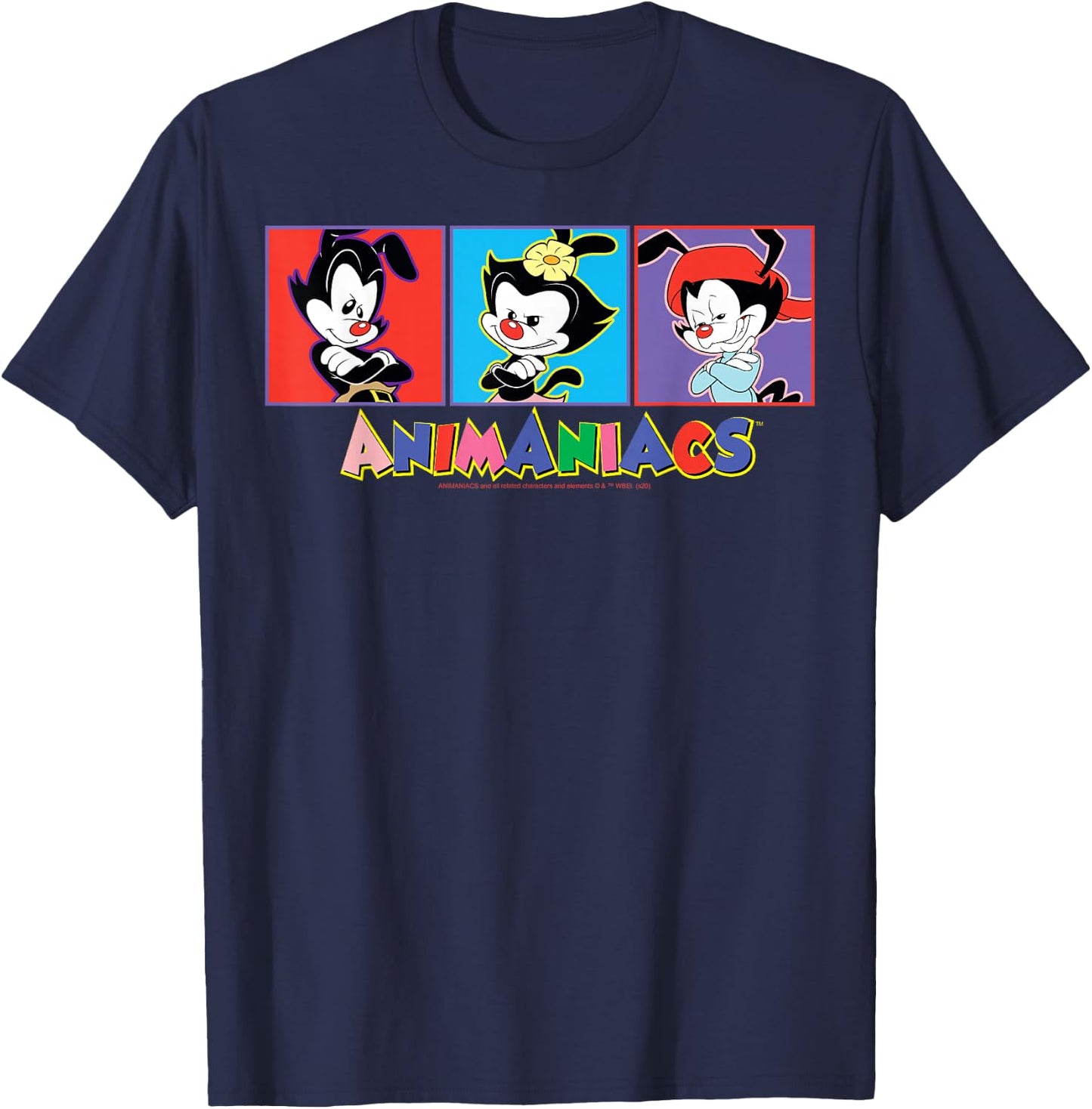 Animaniacs Yakko Wakko And Dot Box Up T-Shirt - T-Shirt | Navy