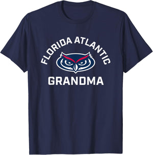 Florida Atlantic University FAU Owls Arched Grandma T-Shirt - T-Shirt | Navy