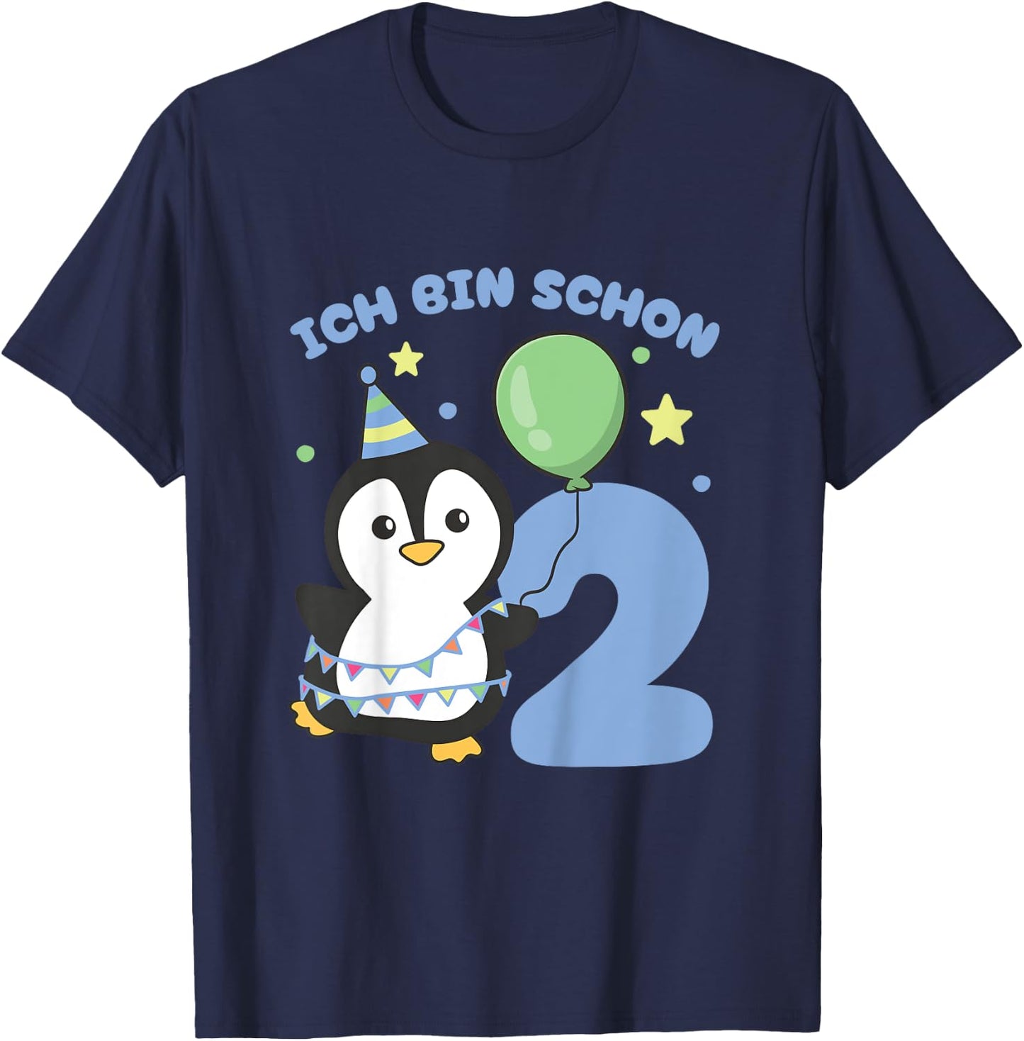 Pinguin Ich bin schon 2 Pinguine Geburtstags Kinder T-Shirt - T-Shirt | Navy
