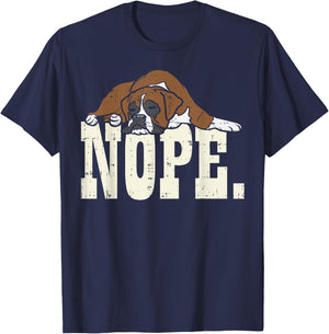Nope Boxer Funny Animal Pet Dog Lover Owner Men Women Gift T-Shirt - T-Shirt | Navy