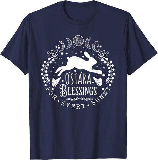 Pagan Ostara Blessings Springtime Rabbit for Wiccan Women T-Shirt - T-Shirt | Navy