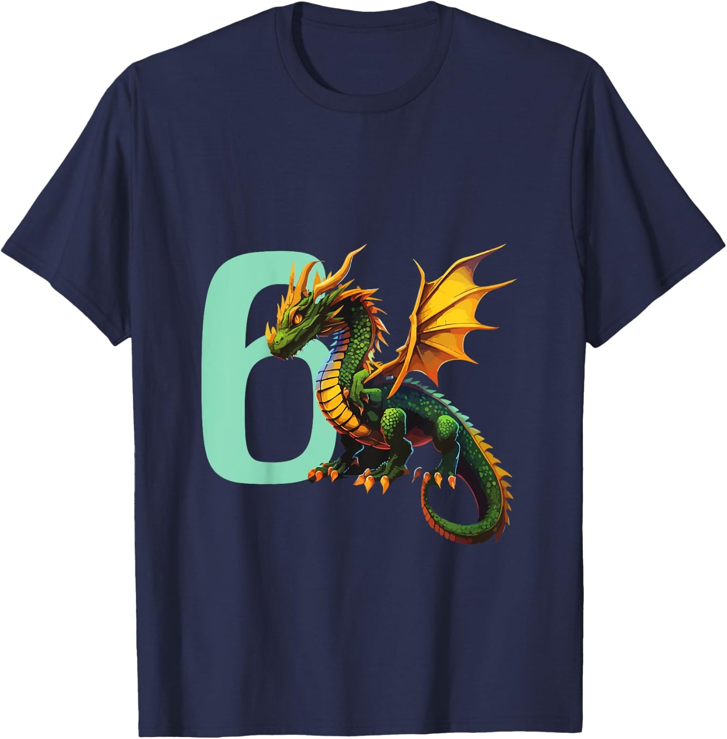 Kids Children's Birthday Dragon 5 Years Boy Dragon Number Age T-Shirt - T-Shirt | Navy