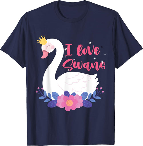 I Love Swans Bird Zoo Animal Lake Water Lily Flowers Crown