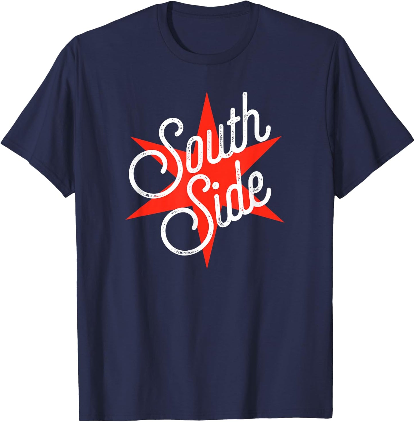 South Side Red Chicago Flag Star Unique T-Shirt - T-Shirt | Navy