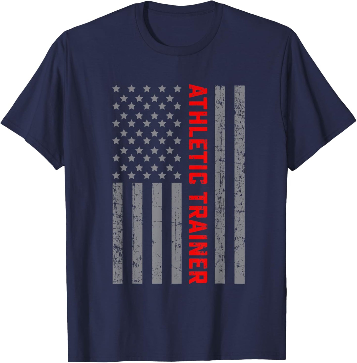 Athletic Trainer Vintage US Flag Dad T-Shirt - T-Shirt | Navy