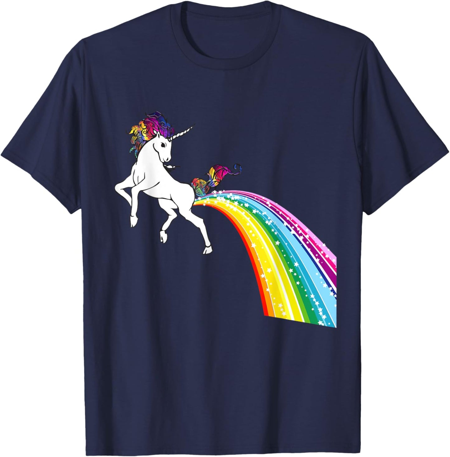 Unicorn Rainbow Poop Shirt - Bottom wiping unicorn T-Shirt - T-Shirt | Navy