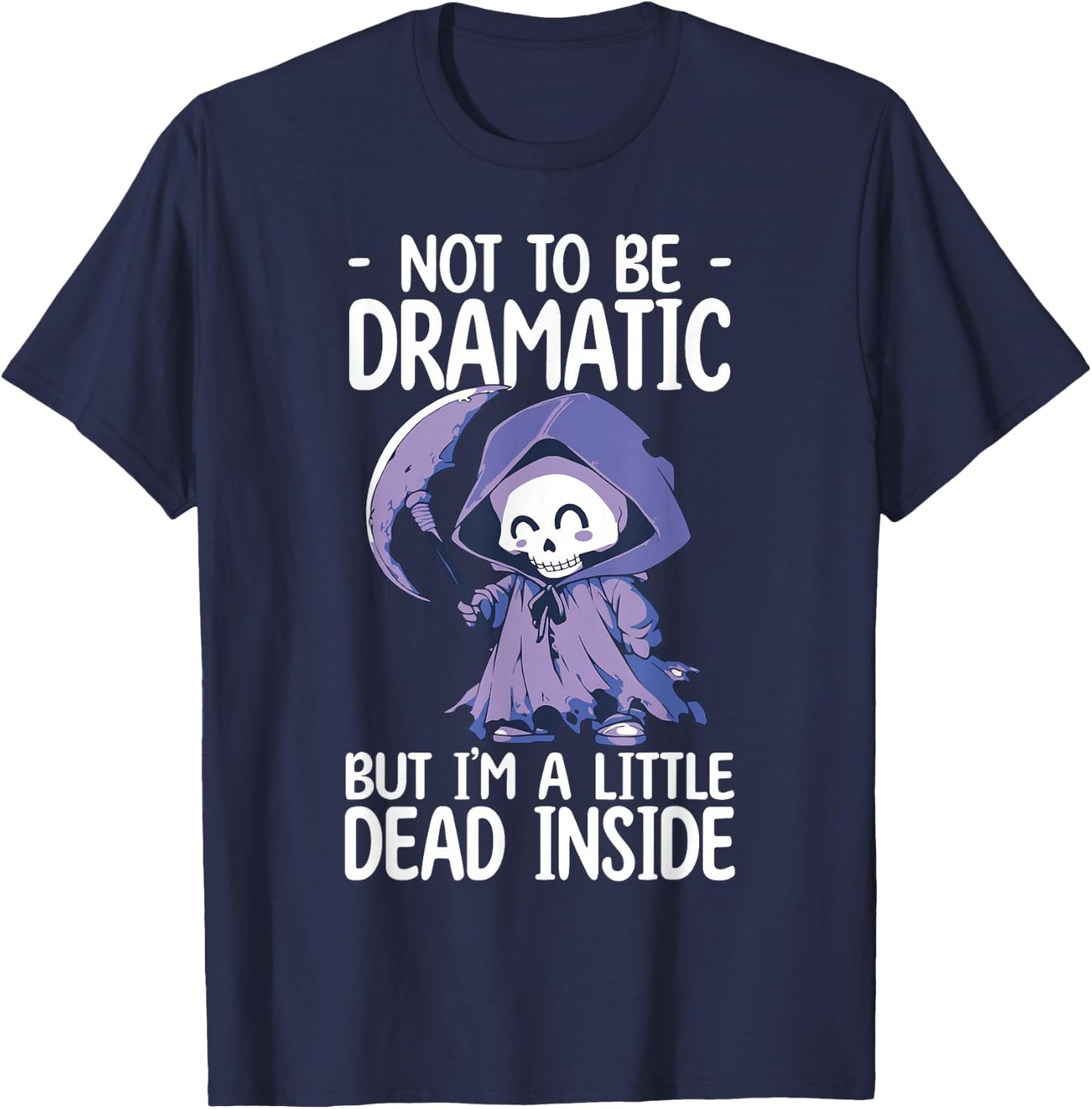 Grim Reaper With Scythe Cute Grim Reaper T-Shirt - T-Shirt | Navy