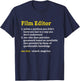 Funny Film Editor Definition Job Title Profession Distressed T-Shirt - T-Shirt | Navy