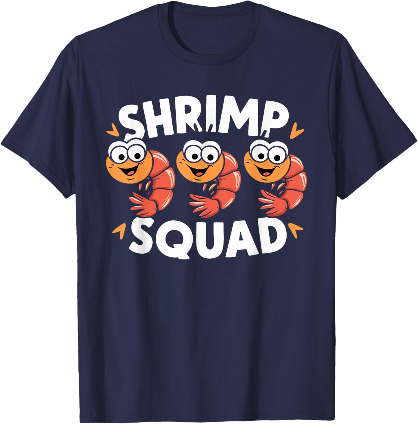 Kids Shrimp Shirts for Shrimp Lovers Shrimp Squad | -Kids Black Cartoon Lover Kids T-Shirt - T-Shirt | Navy