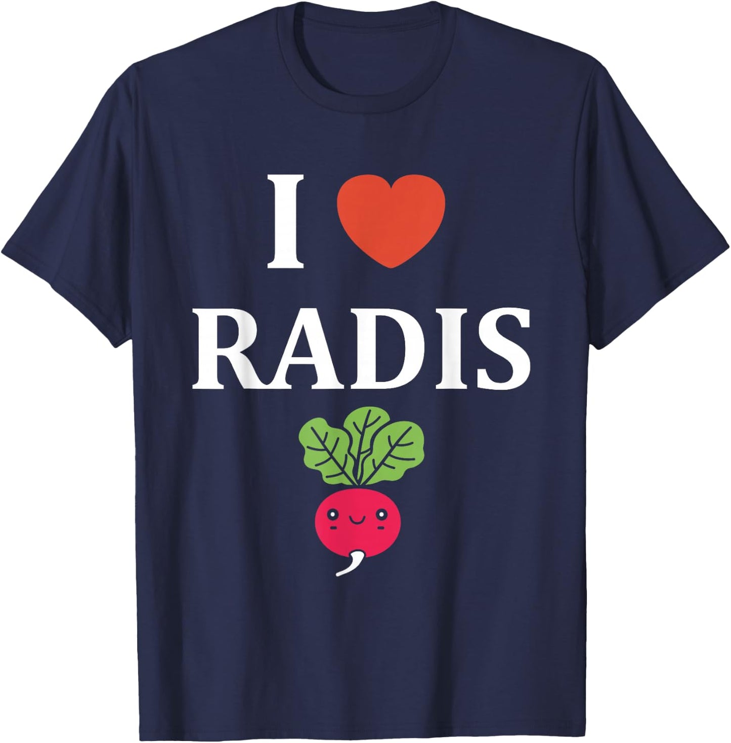 Humor Radish Vegetable minimalist simple i love Radish T-Shirt - T-Shirt | Navy