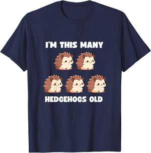 Kids I'm This Many Hedgehogs Old - Hedgehog 5th Birthday 5 Years T-Shirt - T-Shirt | Navy