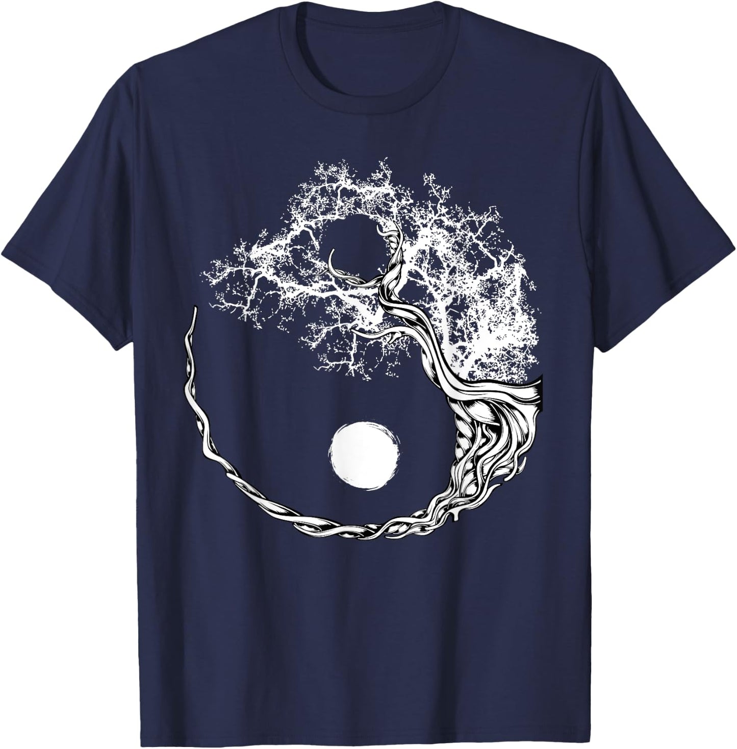 Yin Yang Bonsai Tree Japanese Buddhist Zen Spiritual Japan T-Shirt - T-Shirt | Navy