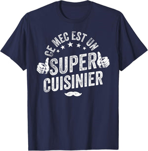 Men's Chef's Shirt Funny Kitchen , Black, S T-Shirt - T-Shirt | Navy