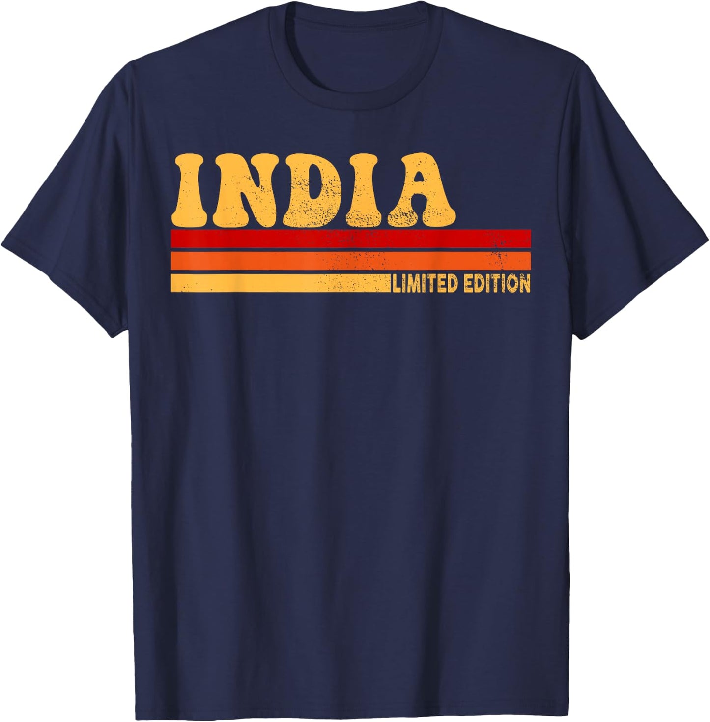India Name Personalized Cute Idea Women Vintage India T-Shirt - T-Shirt | Navy