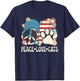 Peace Love Cats American Flag Patriotic Cat Lover Retro Cat Women Girls Kids T-Shirt - T-Shirt | Navy