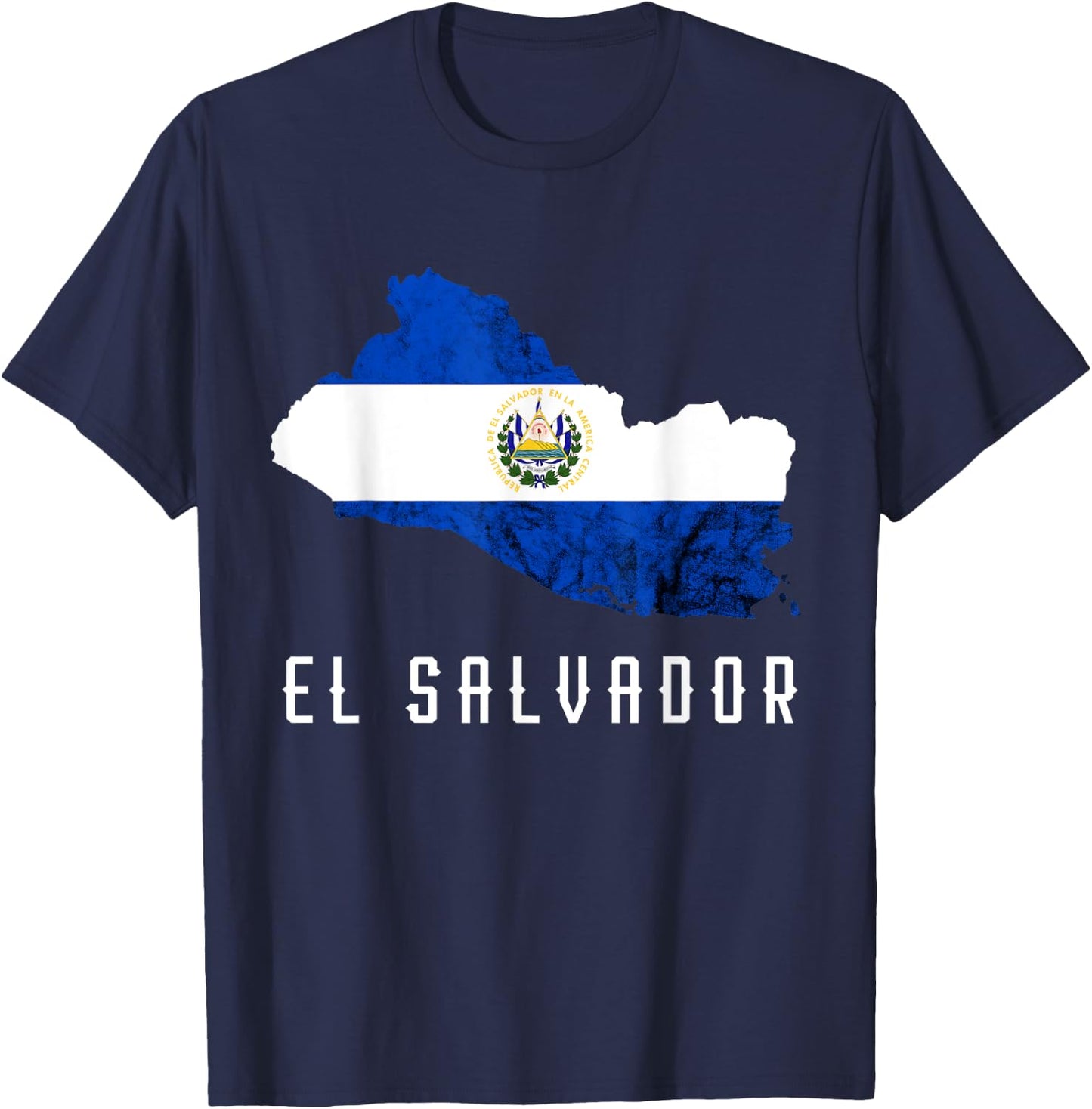 El Salvador Republica De El Salvador Map Salvadorean T-Shirt - T-Shirt | Navy