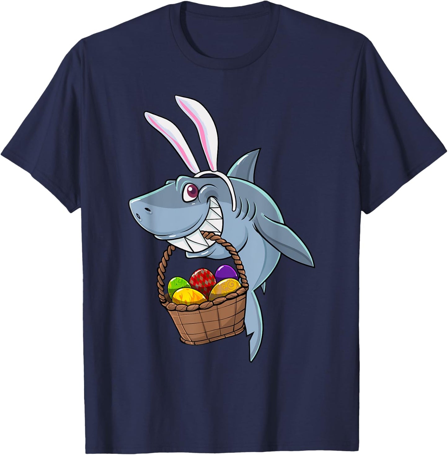 Cute Bunny Shark Easter For Boys Girls T-Shirt - T-Shirt | Navy