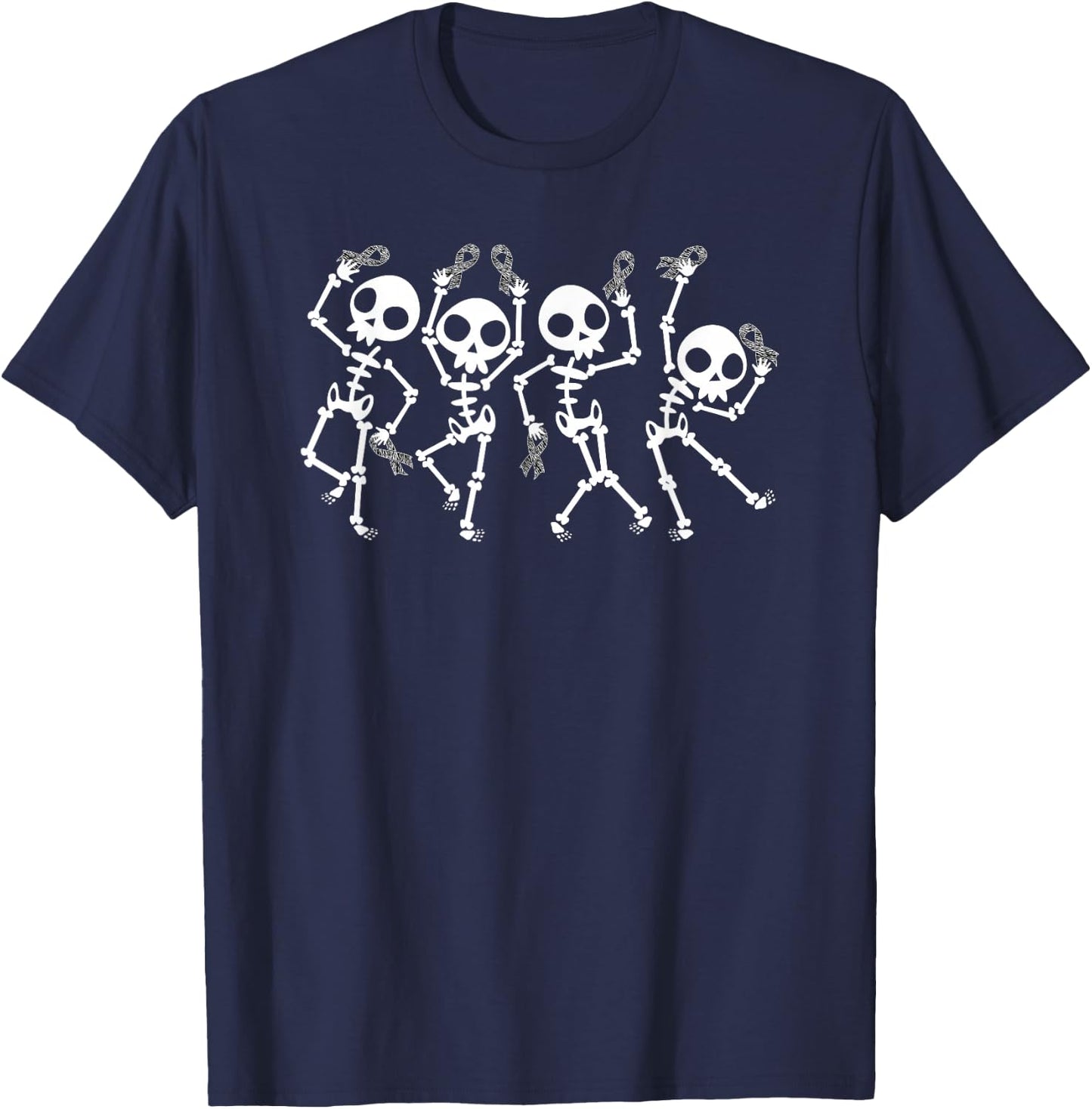Ehlers Danlos Syndrome Black And White EDS Skeleton T-Shirt - T-Shirt | Navy